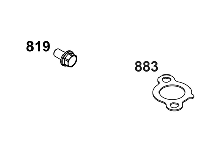 Exhaust Group Diagram and Parts List for 305777-3136-G1  Briggs and Stratton Engine
